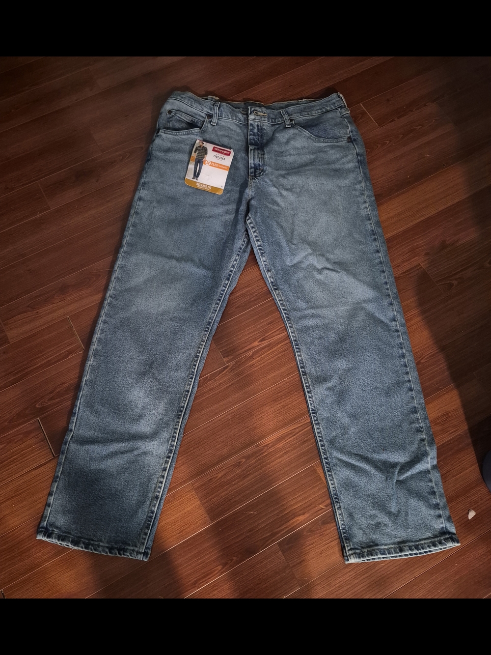 Wrangler Flex Relaxes Fit Men's Light Blue Straight Leg Jeans